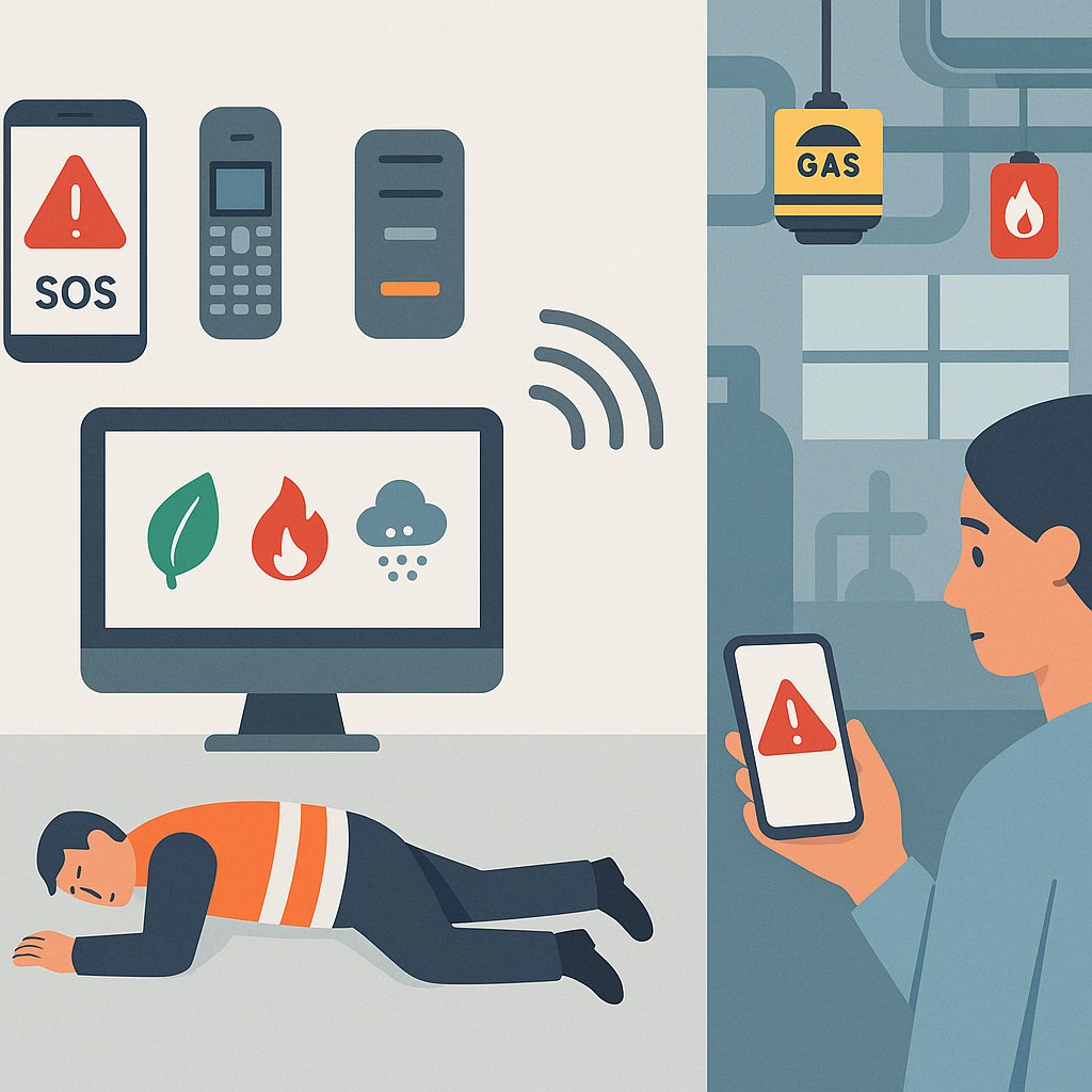 Worker safety and environmental alert system